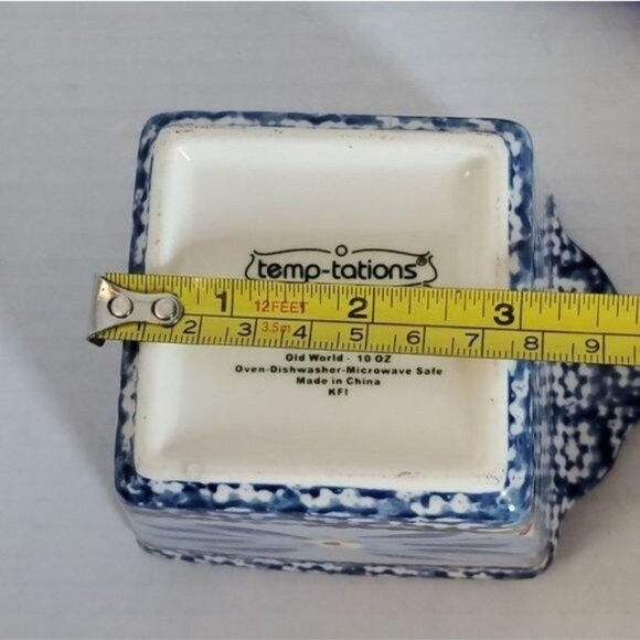 Temp-tations Ramekins Old World Ovenware Bakeware Cookware 10 oz Blue Lids - Picture 11 of 13